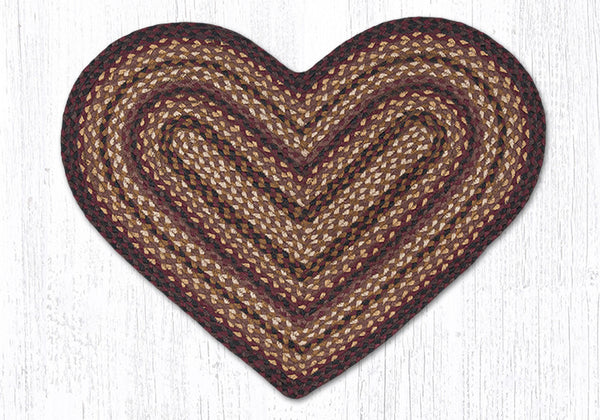 Earth Rug - Braided Jute Oval Rug - Cherry/Chocolate/Cream - 20in x 30in