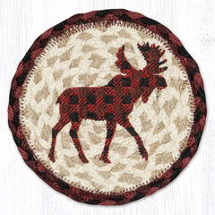 LC-864 Red Plaid Moose 7" Round