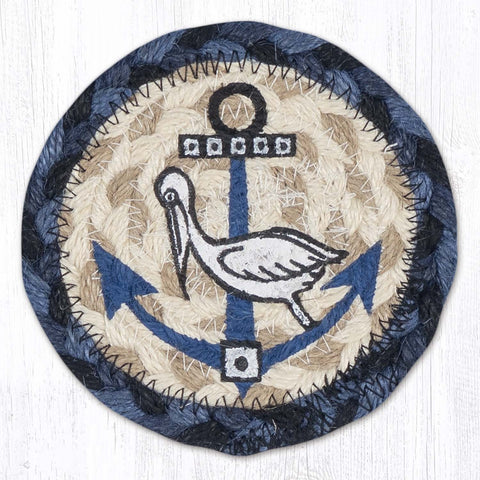 IC-443 Coastal Pelican on Anchor Individual Coaster