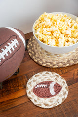 Coaster with football design for game day party table accent