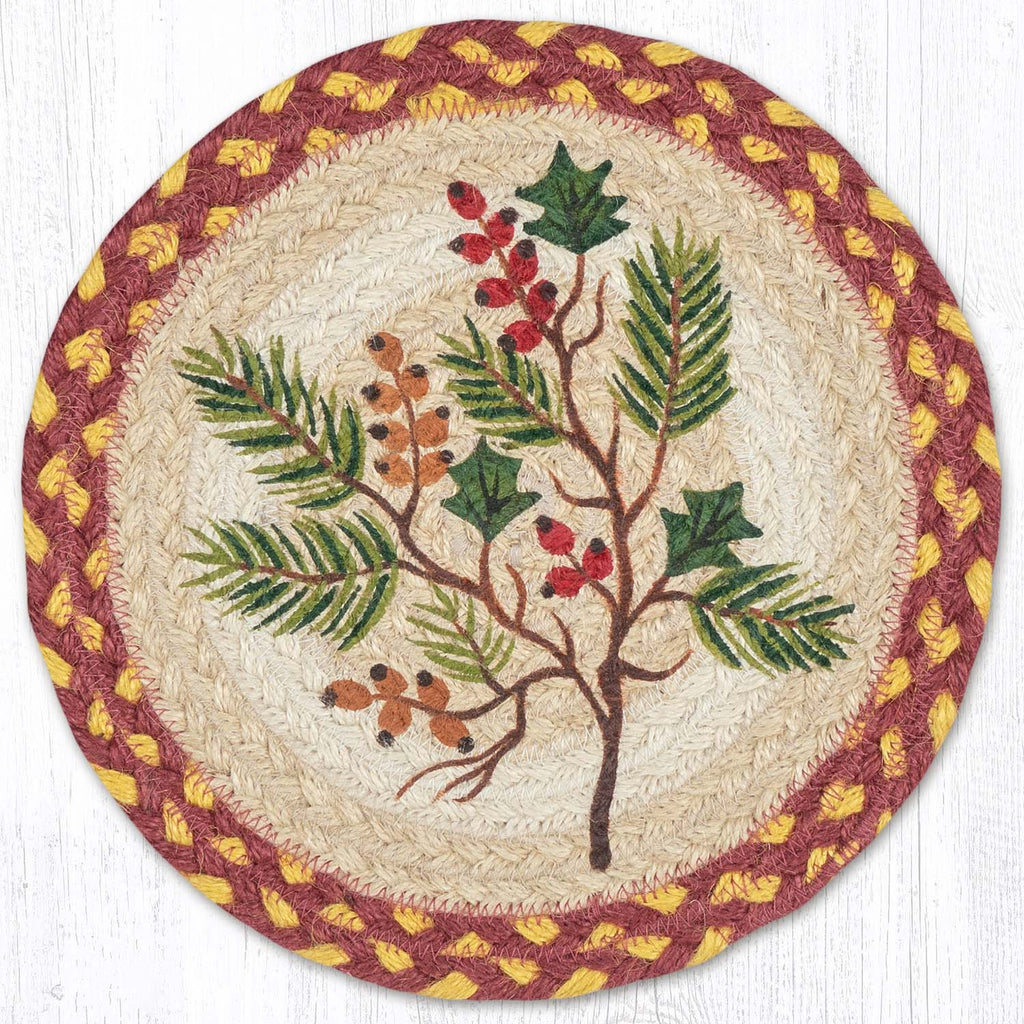 MSPR-357 Berries Evergreen Holly 10" Trivet