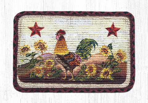 WW-391 Morning Rooster Wicker Weave Table Accents